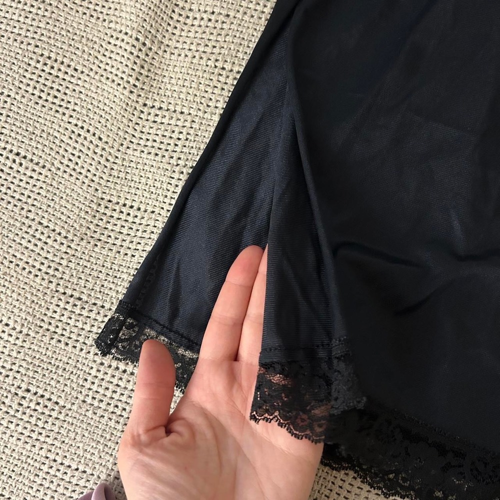Vintage Satin Lace Trim Slip Midi Skirt size Small - Picture 3 of 7
